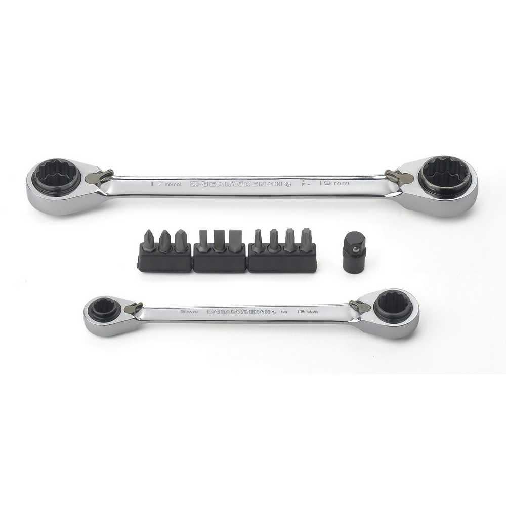 GEARWRENCH 13 Pc QuadBox Metric Double Box Ratcheting Wrench Set - Flockneti