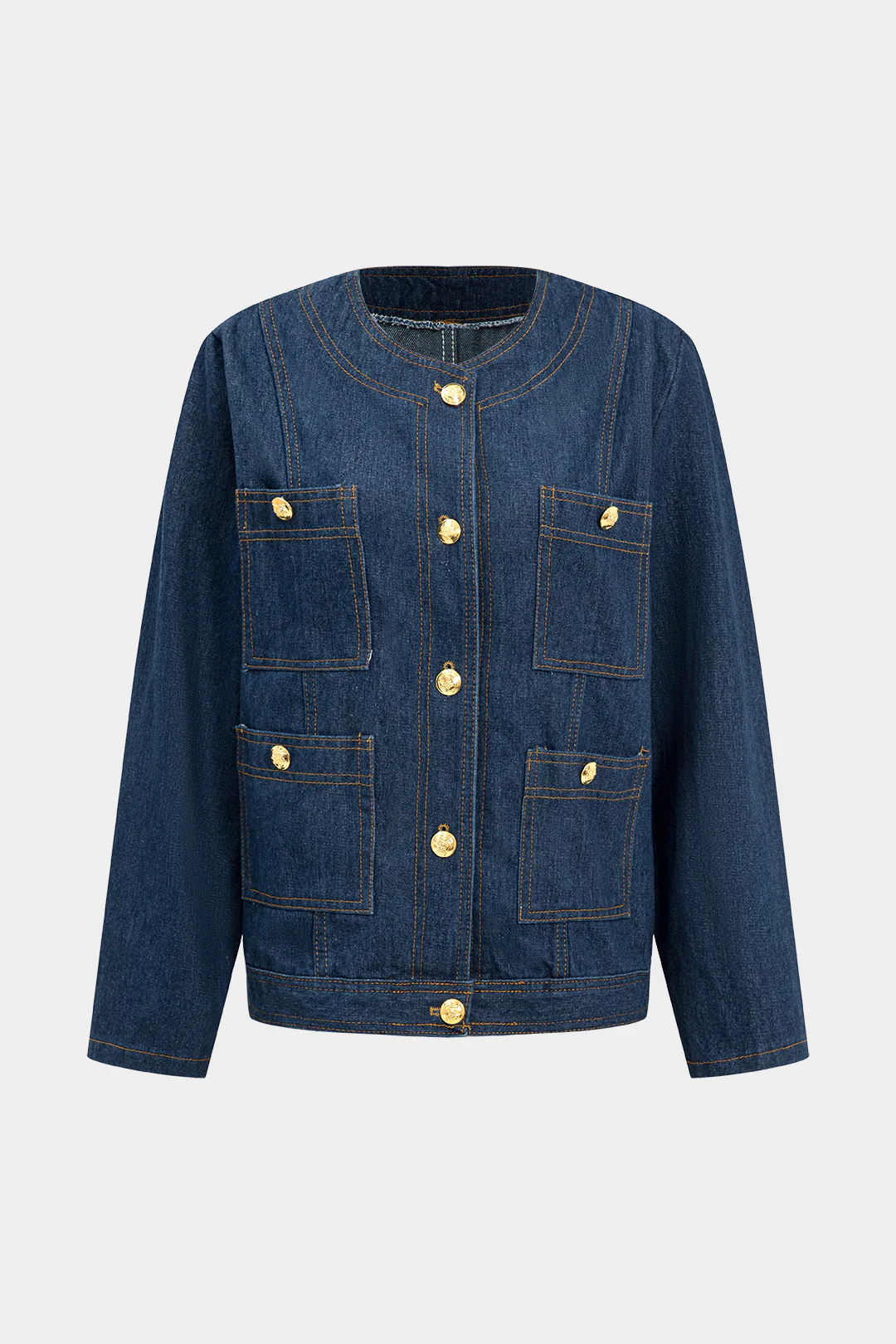 Denim Button Pocket Outerwear - Flockneti