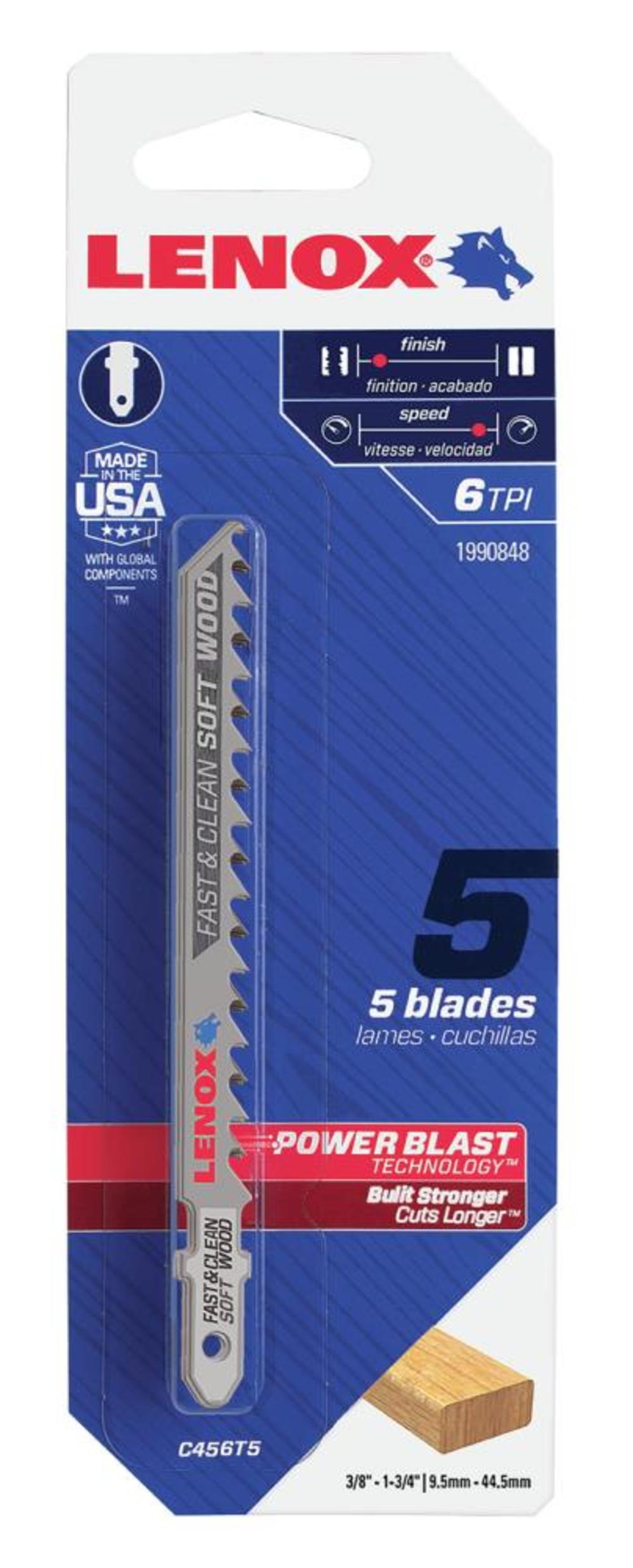 Lenox 5pk 4″ T shank Jigsaw Blade - Flockneti