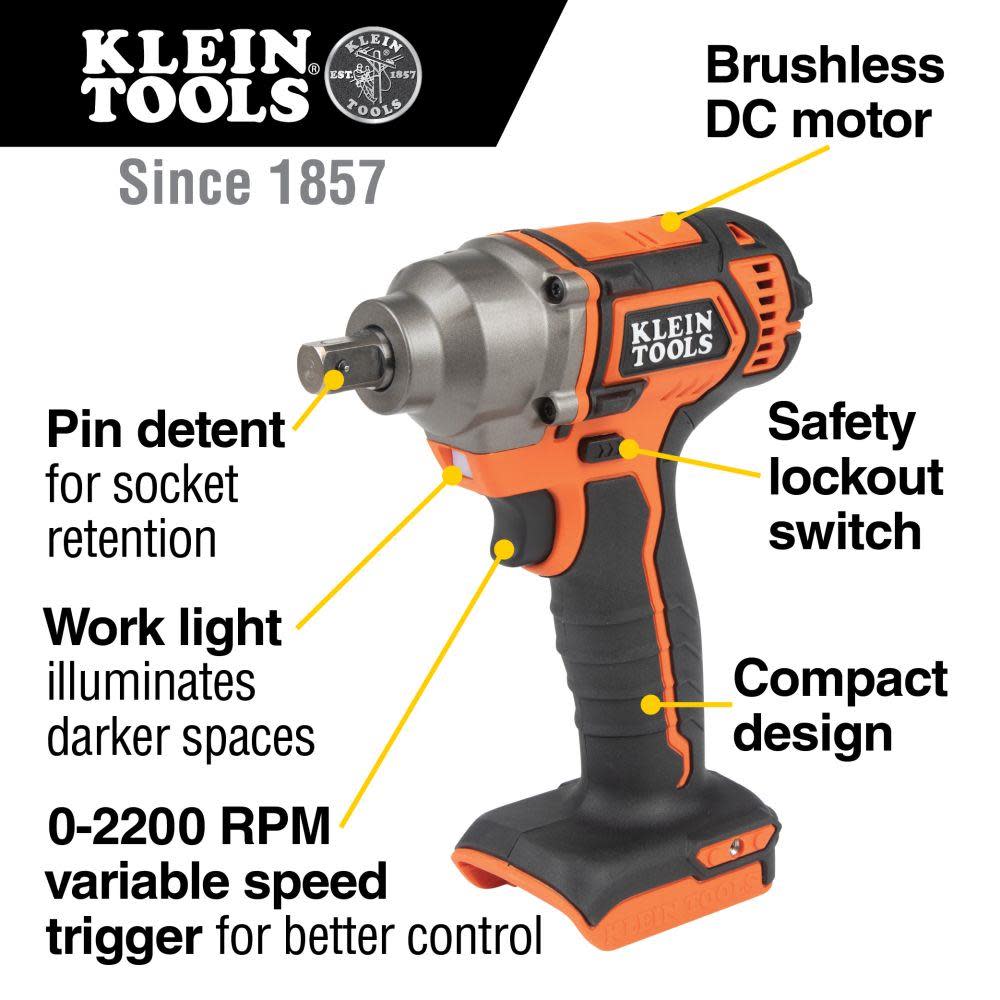 Klein Tools Compact Impact Wrench (Bare Tool) - Flockneti