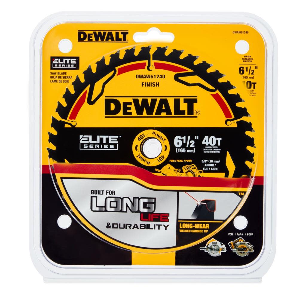 DEWALT Elite Series Blister Circular Saw Blade 6 1/2″ 40T - Flockneti