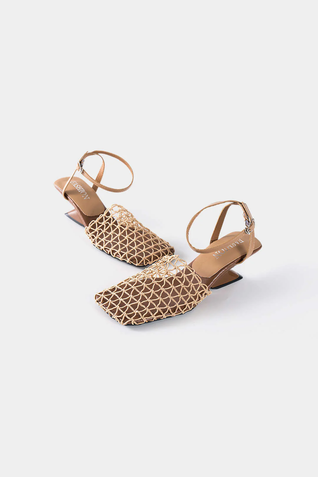 Hollow Out Faux Leather Sandals - Flockneti