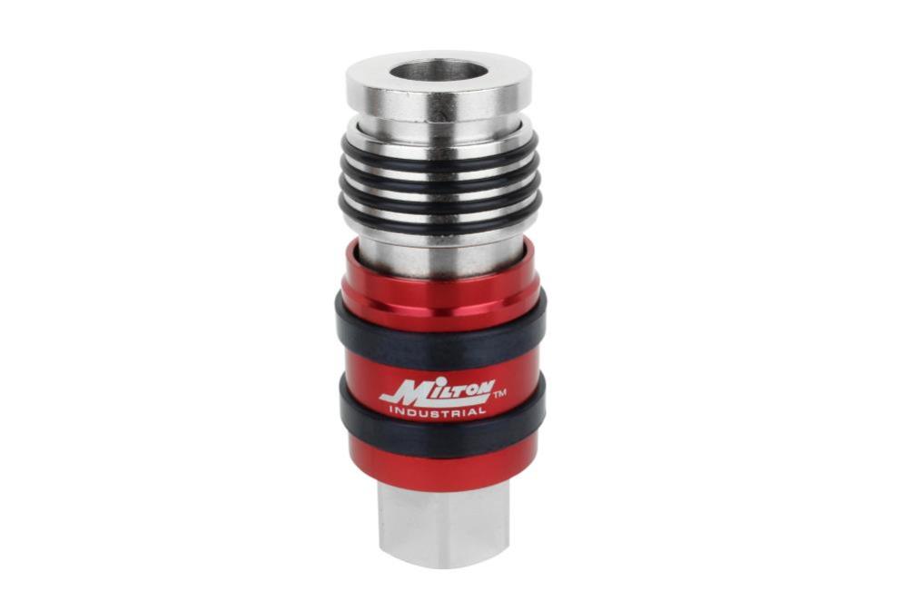 Milton 2 In ONE Universal Safety Exhaust Coupler  1/2″ FNPT x 1/2″ Body Flow - Flockneti