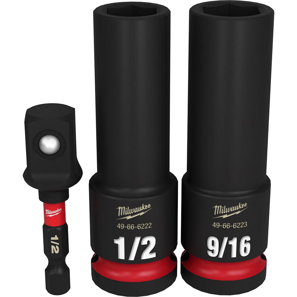 Milwaukee Impact Socket 3PC 1/2″ Drive SAE DP 6 Point Tool Set - Flockneti