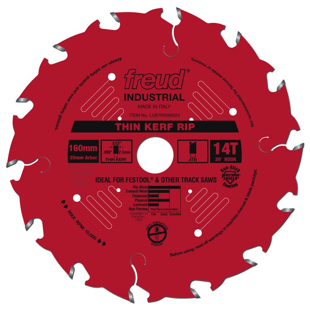 Freud 160 mm x 14T mm Thin Kerf Rip Blade - Flockneti