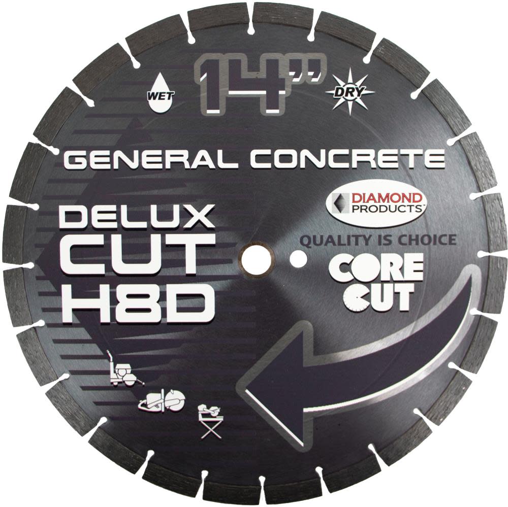Diamond Products 14 In. x .125 In. x 1 In. Delux-Cut Dry High Speed Blade - Flockneti
