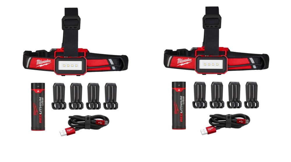Milwaukee Headlamp USB Rechargeable Low-Profile 2pk Bundle - Flockneti