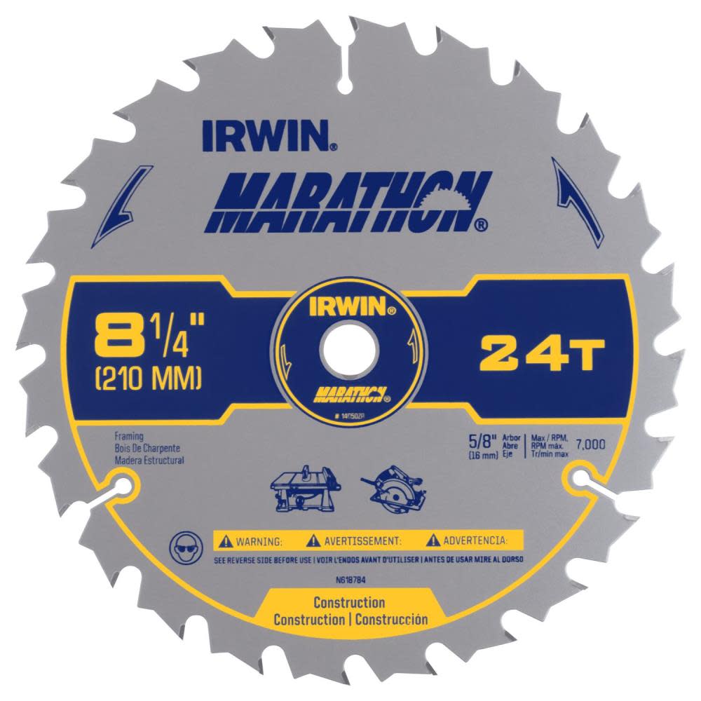 Irwin SAW BLADE 8 1/4″ 24T MARATHON CD - Flockneti