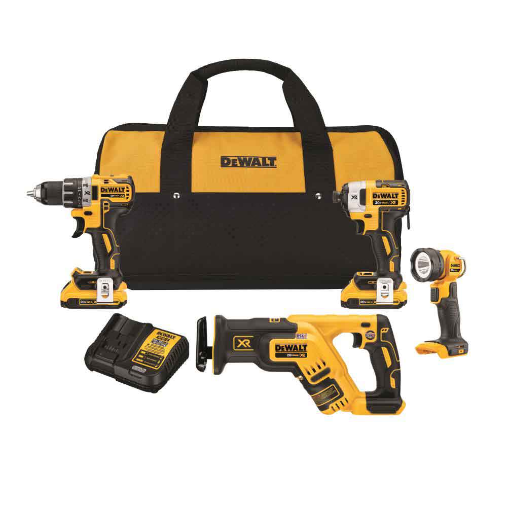 DEWALT 20V XR 4 Tool Combo Kit - Flockneti