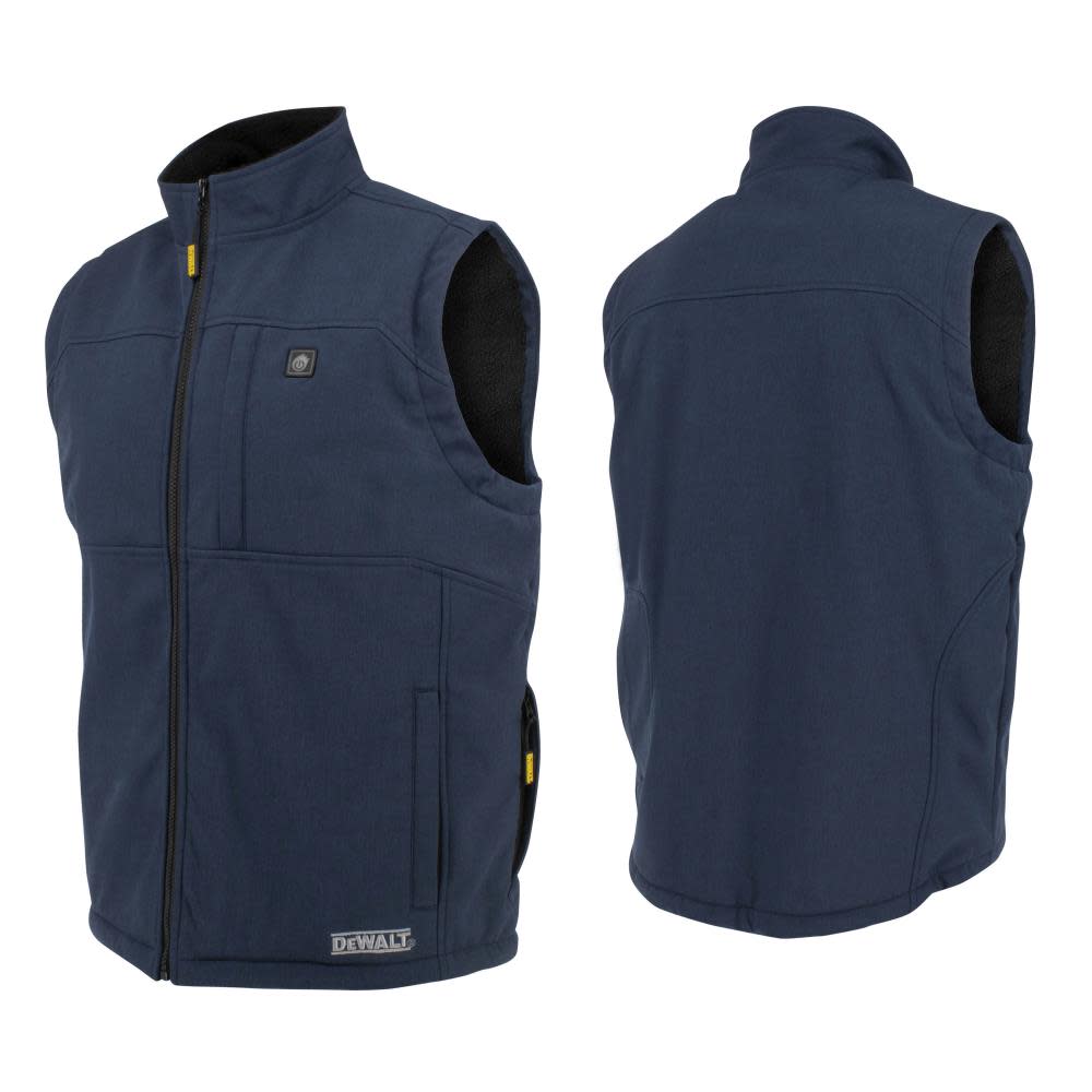DEWALT Mens Heated Kit Soft Shell Vest with Sherpa Lining Navy 3X - Flockneti