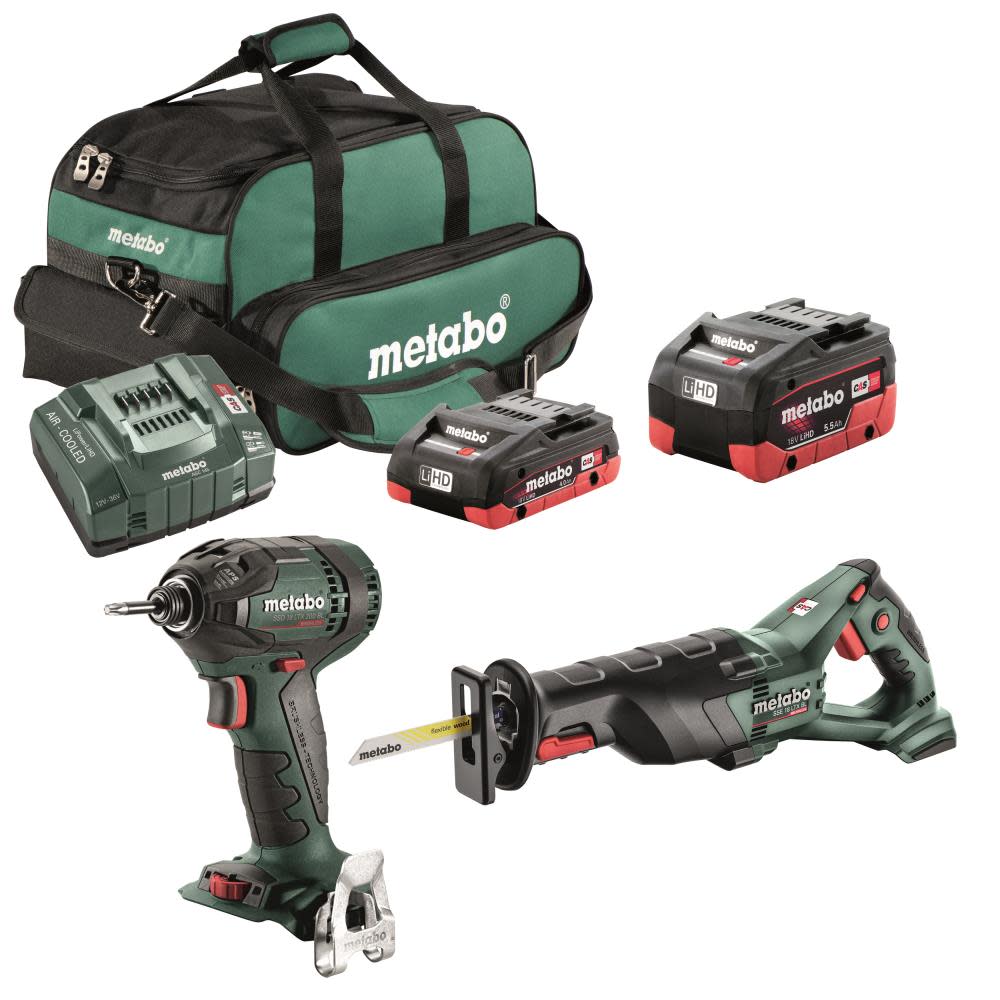 Metabo 18V Reciprocating Saw & Impact Driver Combo Kit - Flockneti