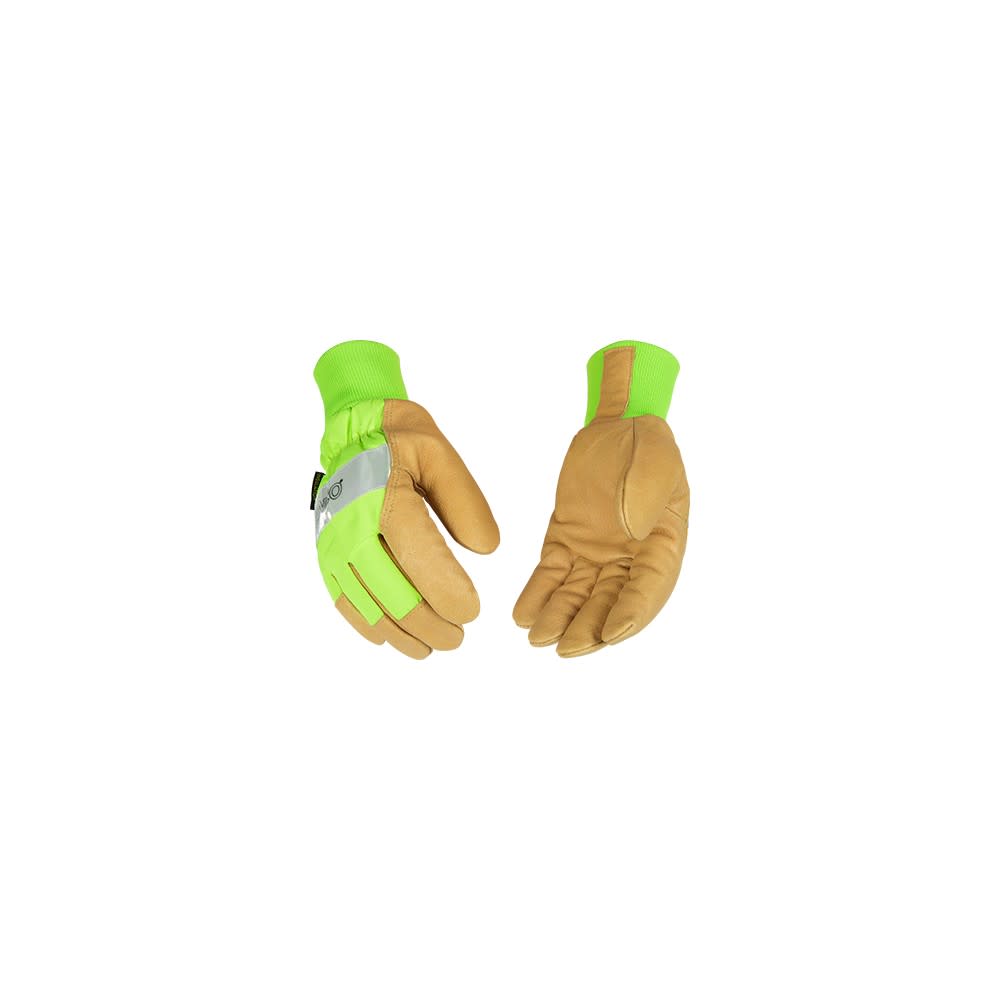 Kinco Hi-Vis Green Grain Pigskin Palm - Flockneti