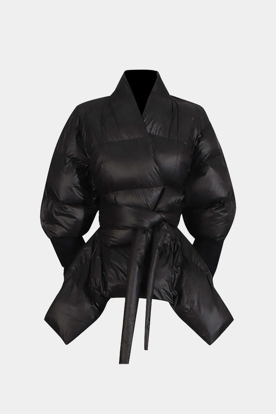 Solid Padded Belted Puffer - Flockneti