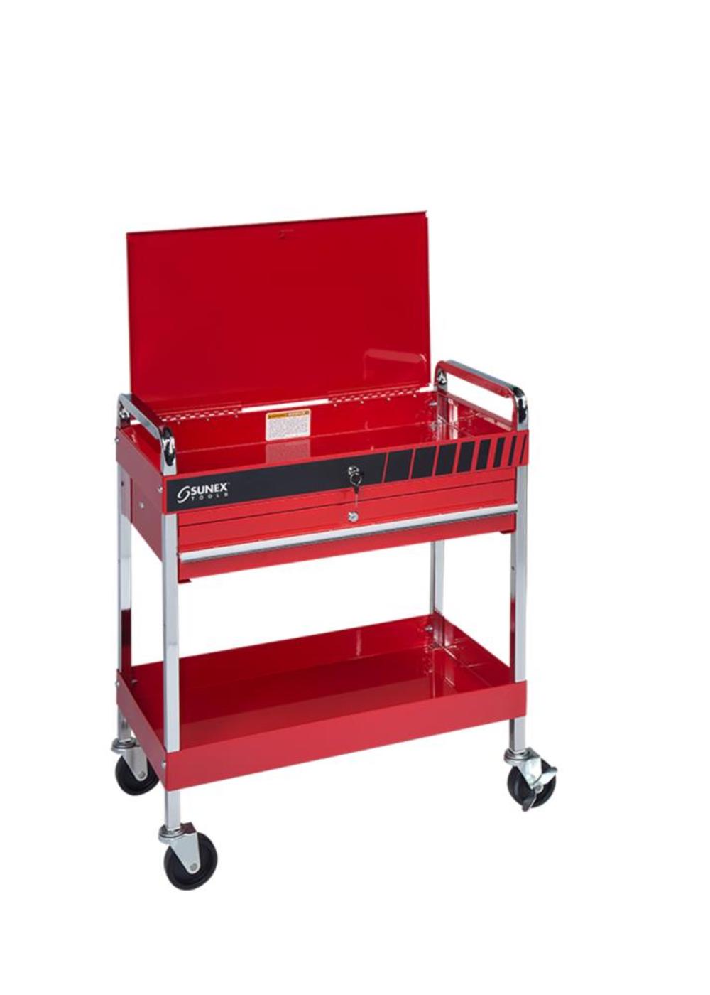 Sunex Service Cart with Locking Top and Locking Drawer - Flockneti