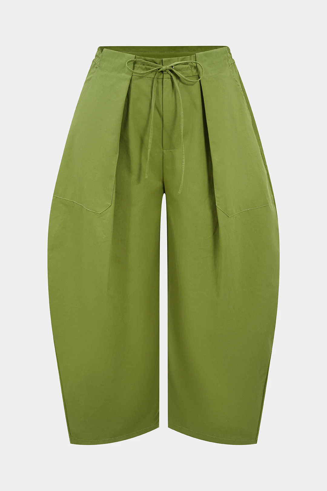 Plus Size Tie-Up High Waist Barrel Trousers - Flockneti