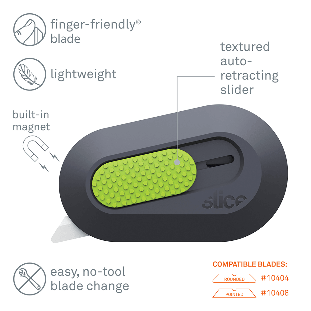 Slice Mini Cutter Black/Green Auto Retractable Zirconium Oxide - Flockneti