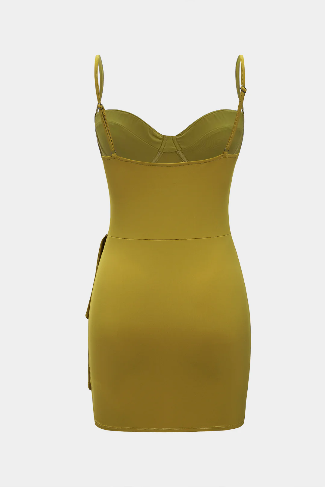 Ruffle Ruched Slip Sleeveless Bustier Mini Dress - Flockneti