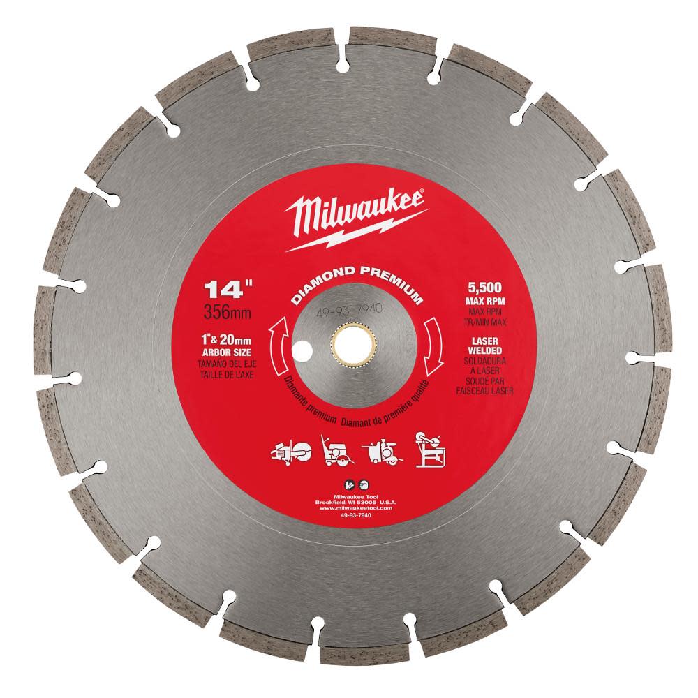 Milwaukee 14 In. Diamond Premium Segmented - Flockneti