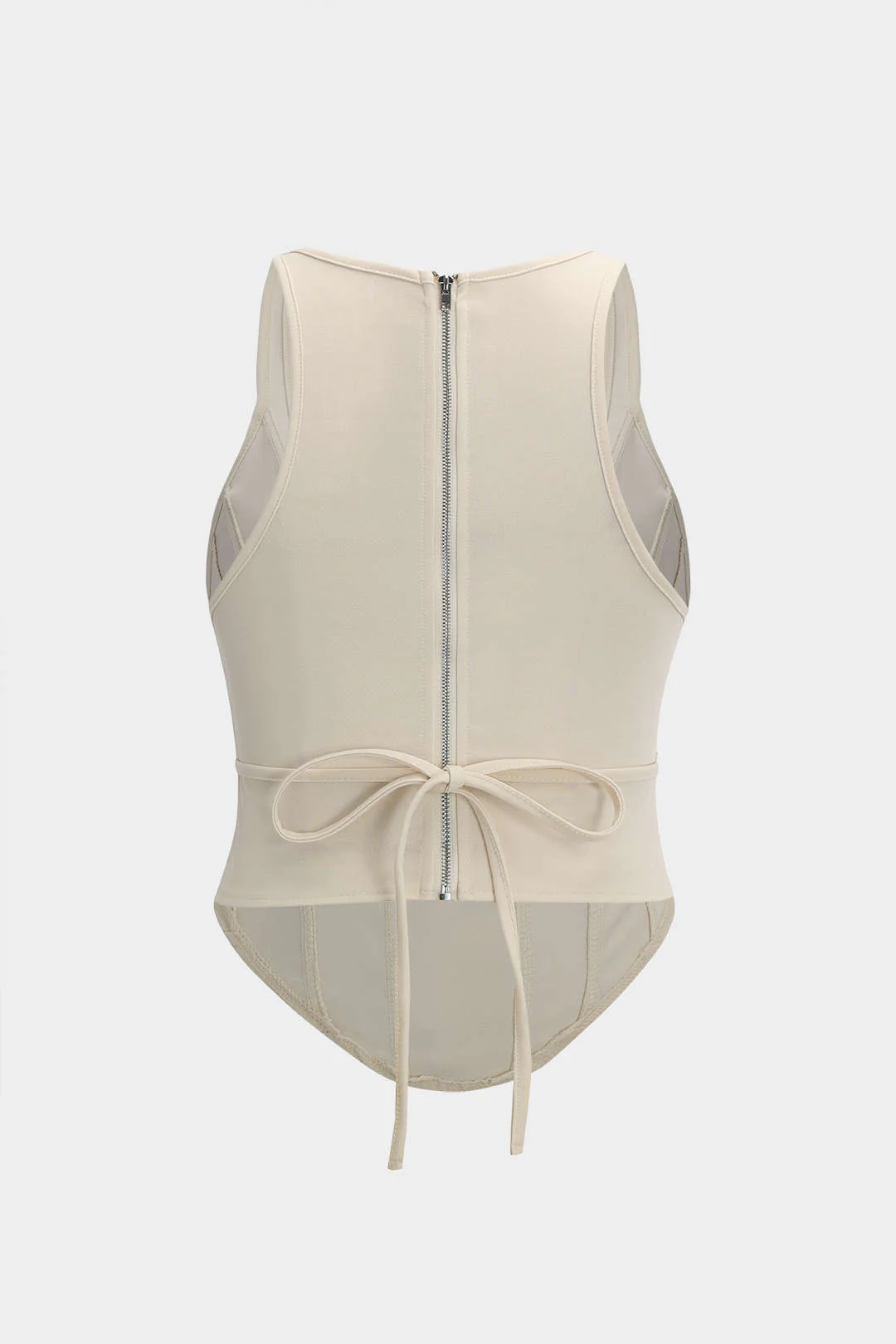 Plus Size Zipper Detail Corset Tank Top - Flockneti