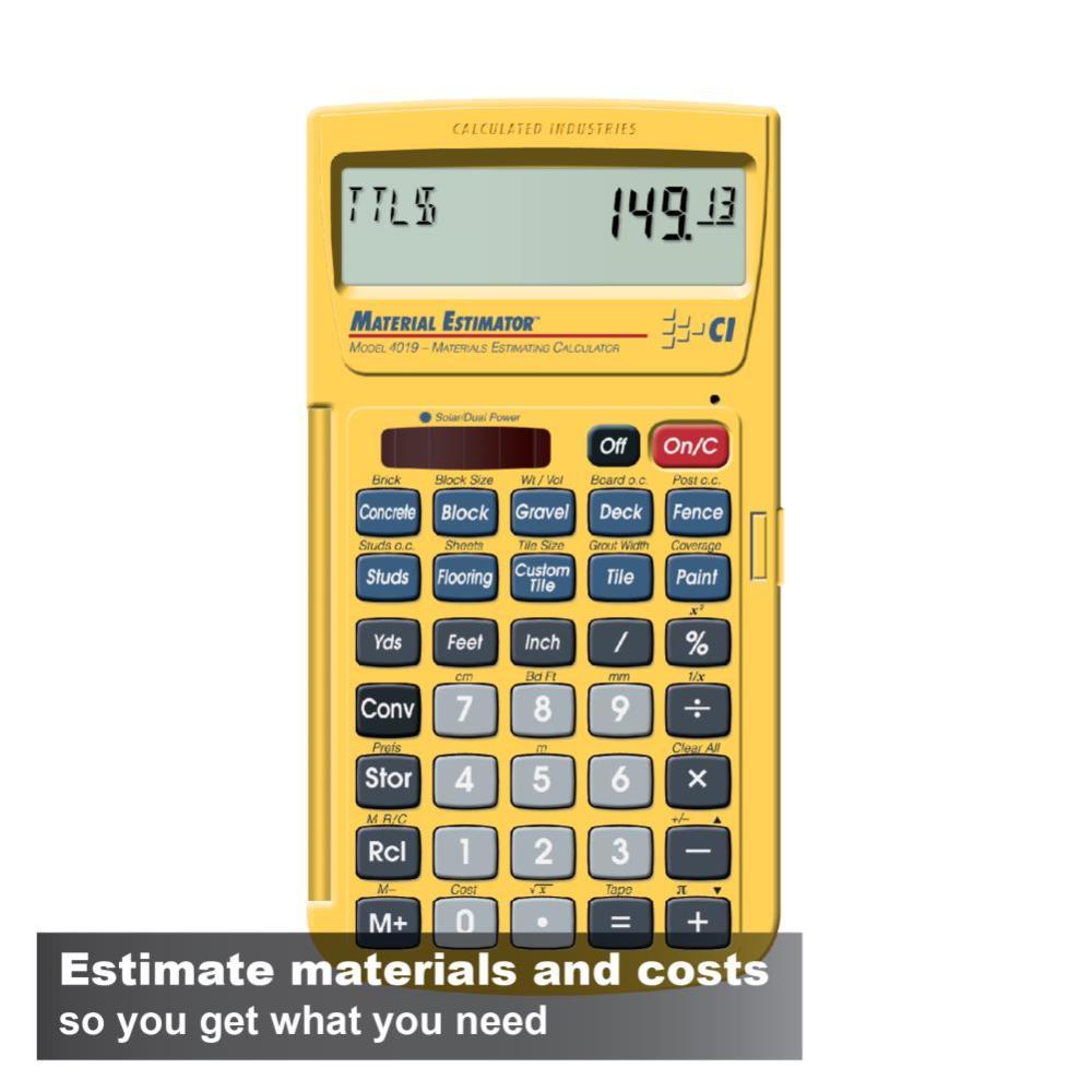 Calculated Industries Material Estimator Building Materials Estimating Calculator - Flockneti