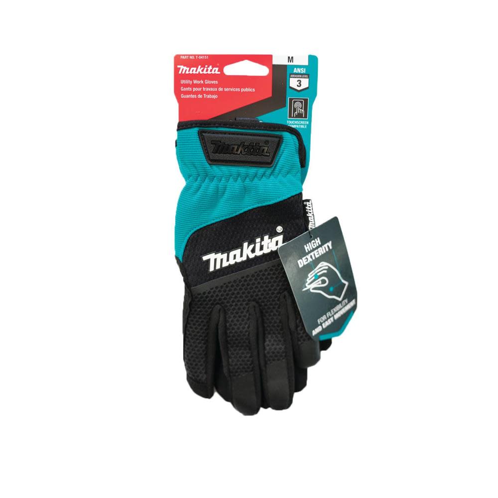Makita Utility Work Gloves Open Cuff Flexible Protection Medium - Flockneti