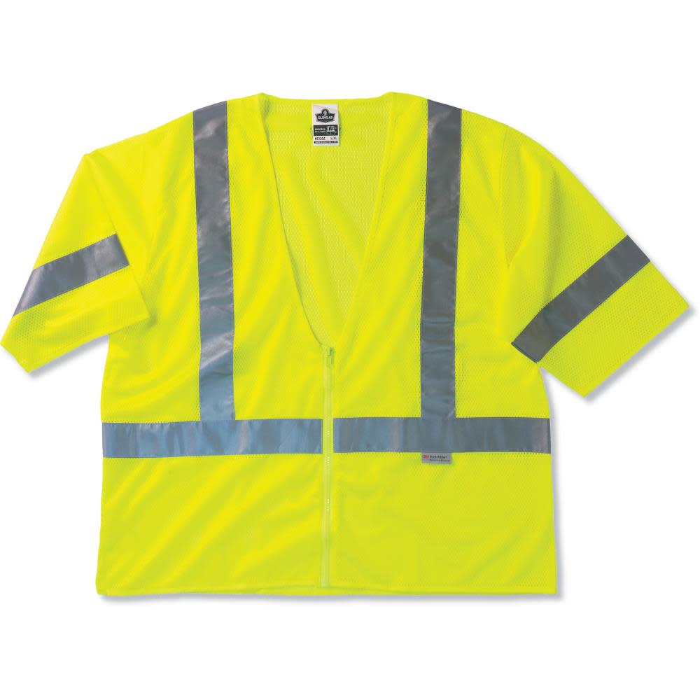 Ergodyne GloWear 8320Z Class 3 Lime Green Safety Vest – 2X/3X - Flockneti