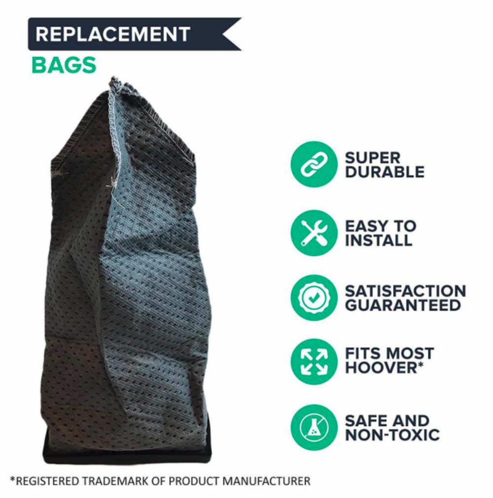 Hoover Residential Vacuum Replacement Washable and Reusable Cloth Vacuum Bag Assembly - Flockneti