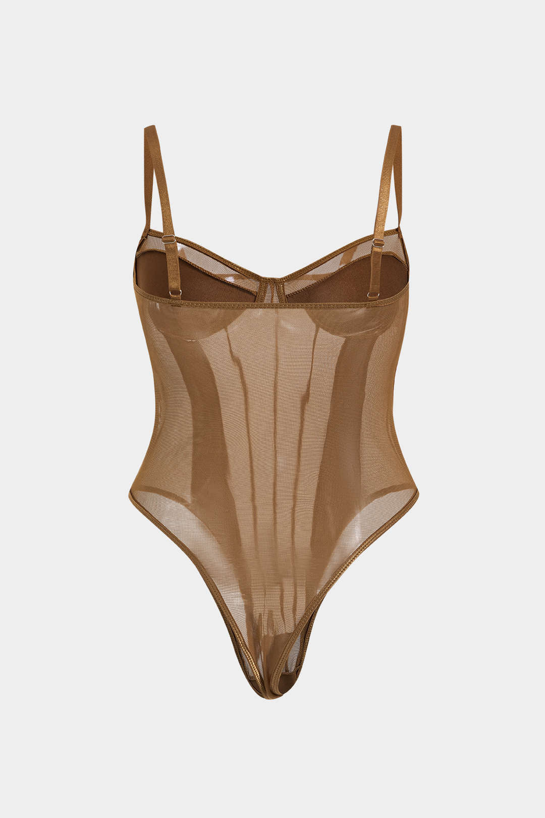 Plus Size Mesh Corset Slip Bodysuit - Flockneti