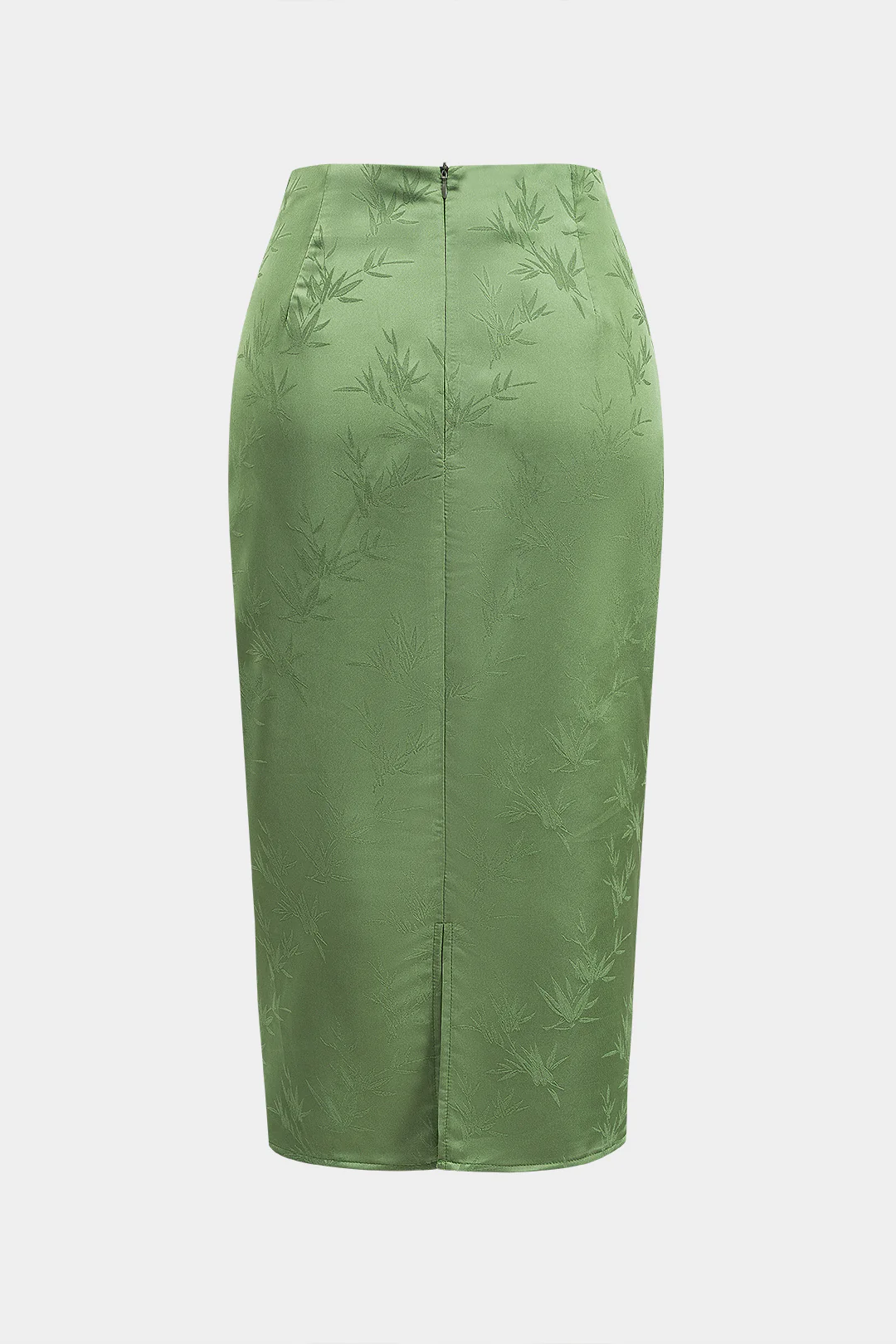 Jacquard Ruched Tie Front Split Skirt - Flockneti