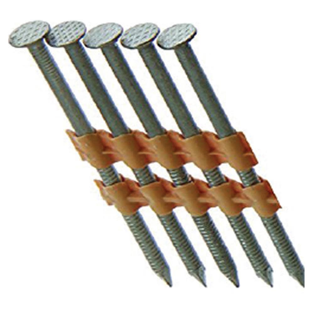 Grip Rite 2 in. x 0.113-Gauge Plastic 1M Galvanized Steel Ring Exterior Round Nails (1000 Per Box) - Flockneti