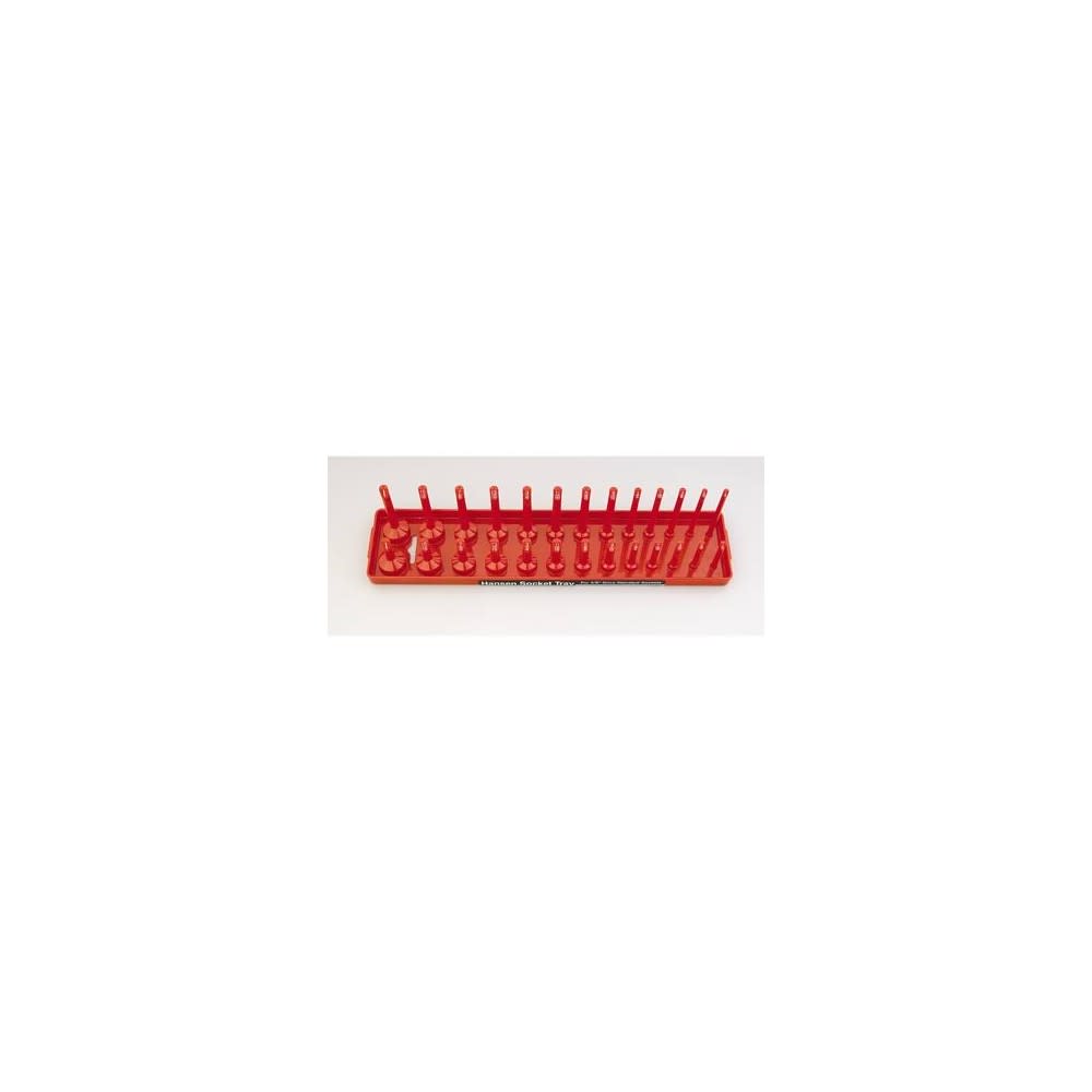 Hansen Global 2 Row Socket Tray 3/8″ Drive 26 Slot SAE Red - Flockneti