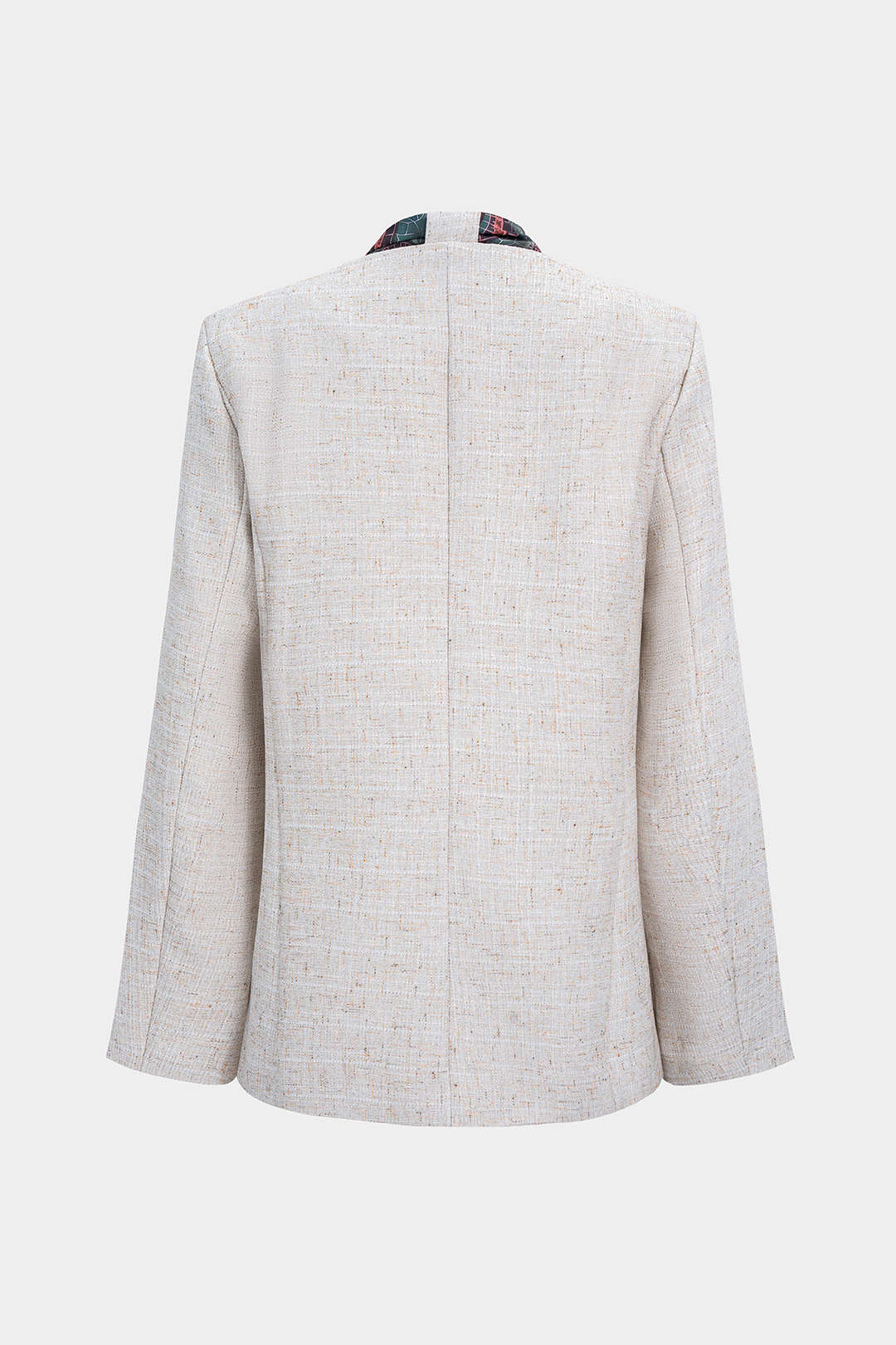 V-Neck Button Long Sleeve Blazer With Scarf - Flockneti