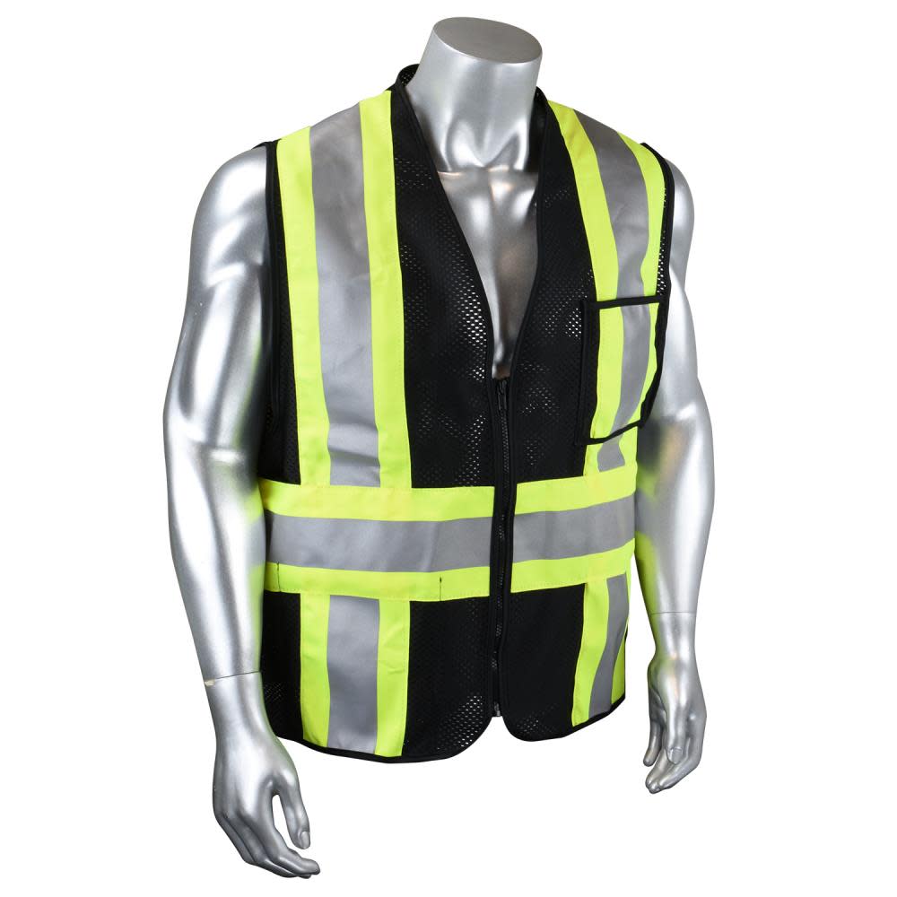 Radians Safety Vest Custom Type O Class 1 Black 4X - Flockneti
