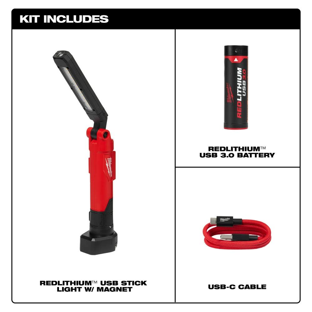 Milwaukee REDLITHIUM USB Stick Light with Magnet - Flockneti
