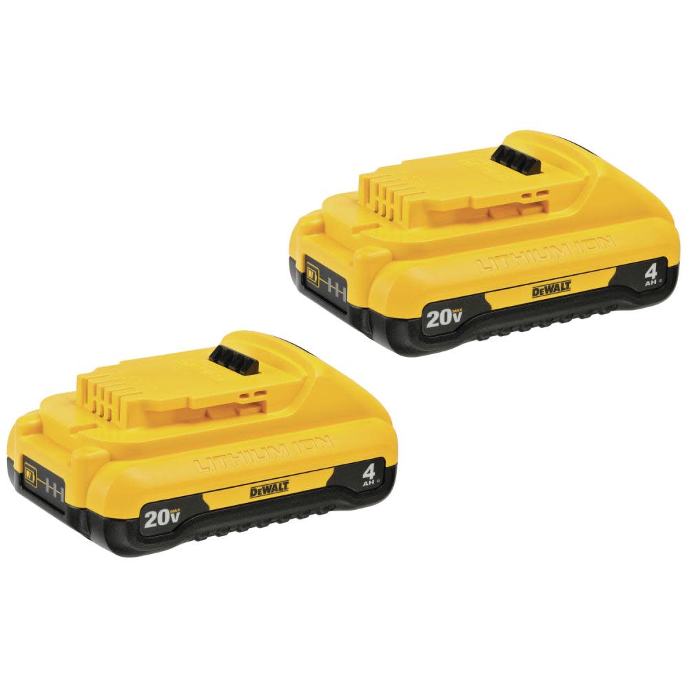 DEWALT 20V MAX 4Ah Compact Lithium Ion Battery 2-Pack - Flockneti
