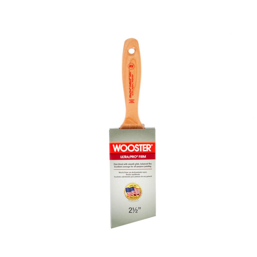 Wooster 2-1/2″ Ultra/Pro Firm Lindbeck Angle Sash Nylon/Polyester Paintbrush - Flockneti