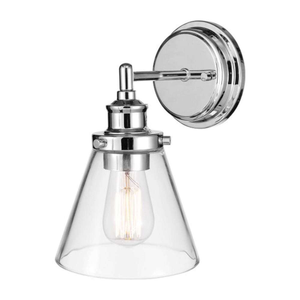 Globe Electric Parker Wall Sconce Chrome 60W E26 1 Light - Flockneti