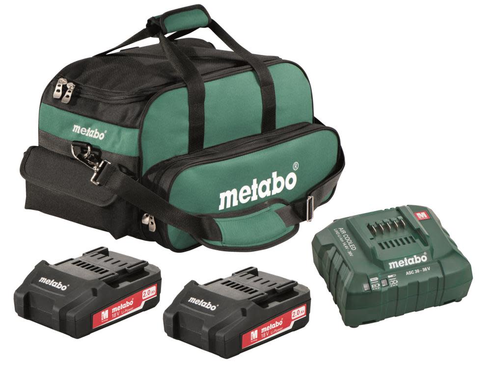 Metabo 2x 2.0Ah Li-Ion Ultra-M Compact Battery Starter Kit - Flockneti
