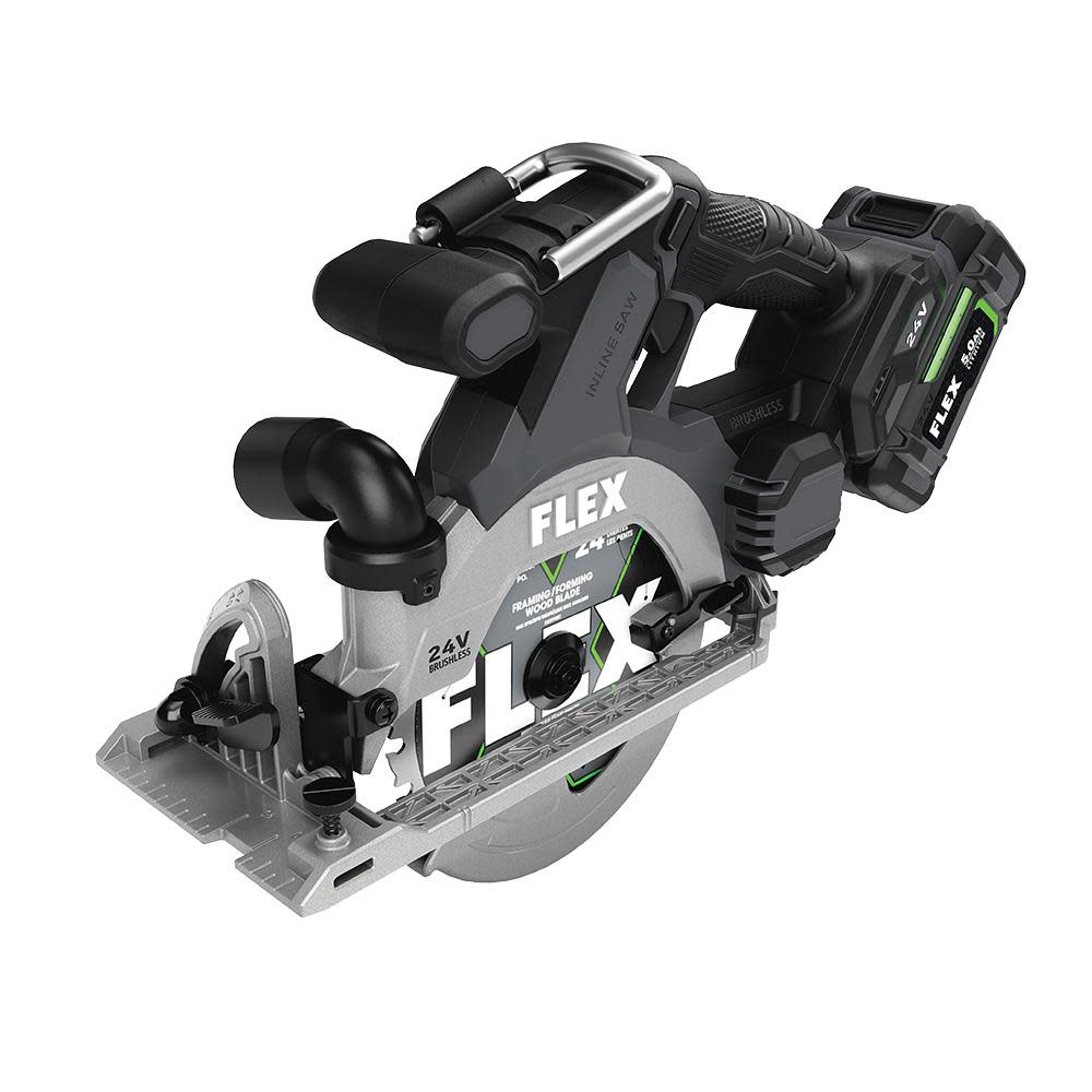 FLEX 24V 6-1/2-In In-Line Circular Saw Kit - Flockneti