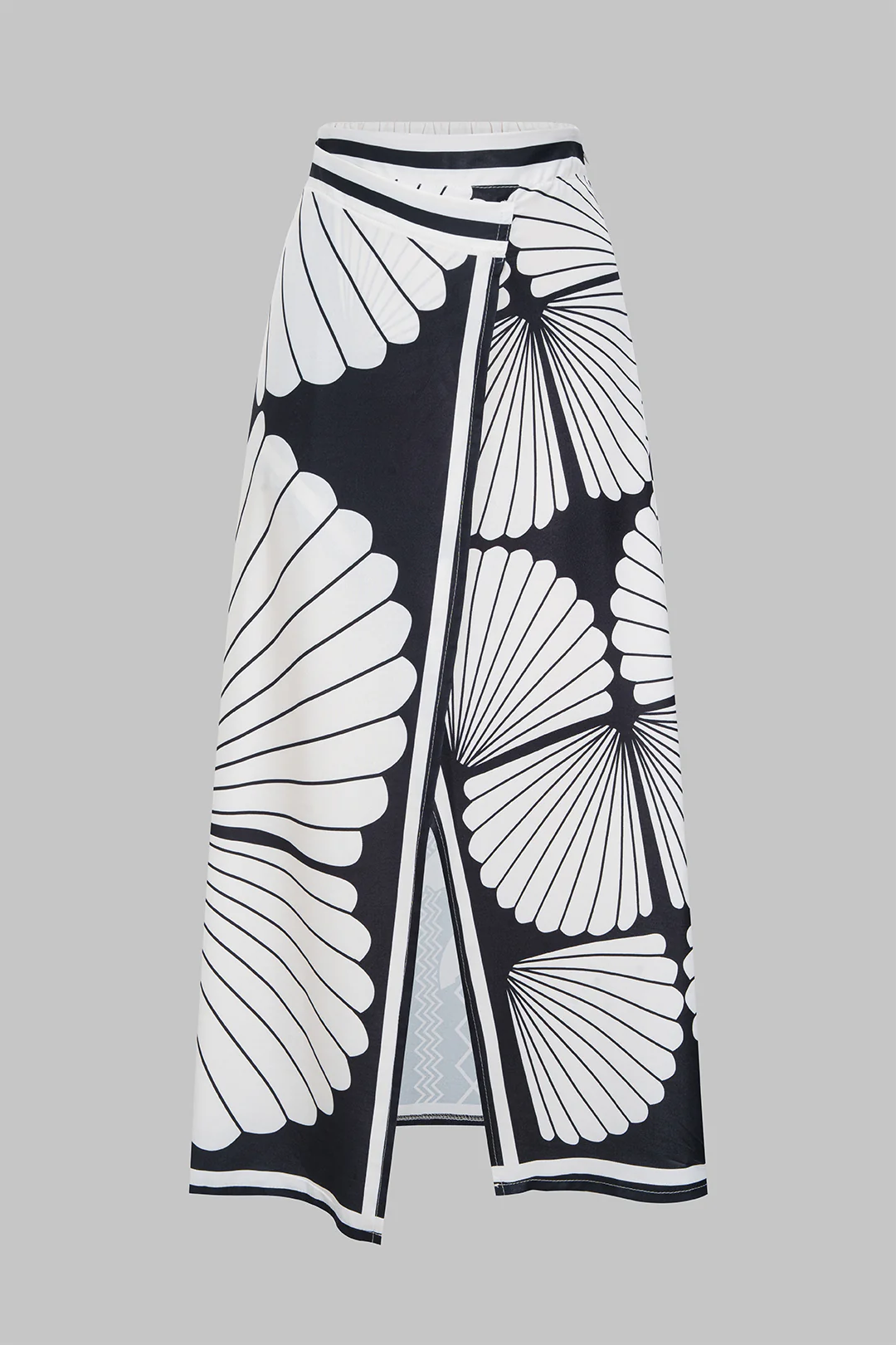 Floral Contrast Print Asymmetrical Skirt - Flockneti