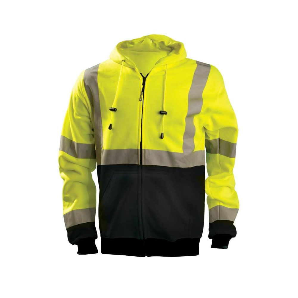 Occunomix Hi-Vis Yellow 9oz Full Zip Hoodie Sweatshirt 5X - Flockneti