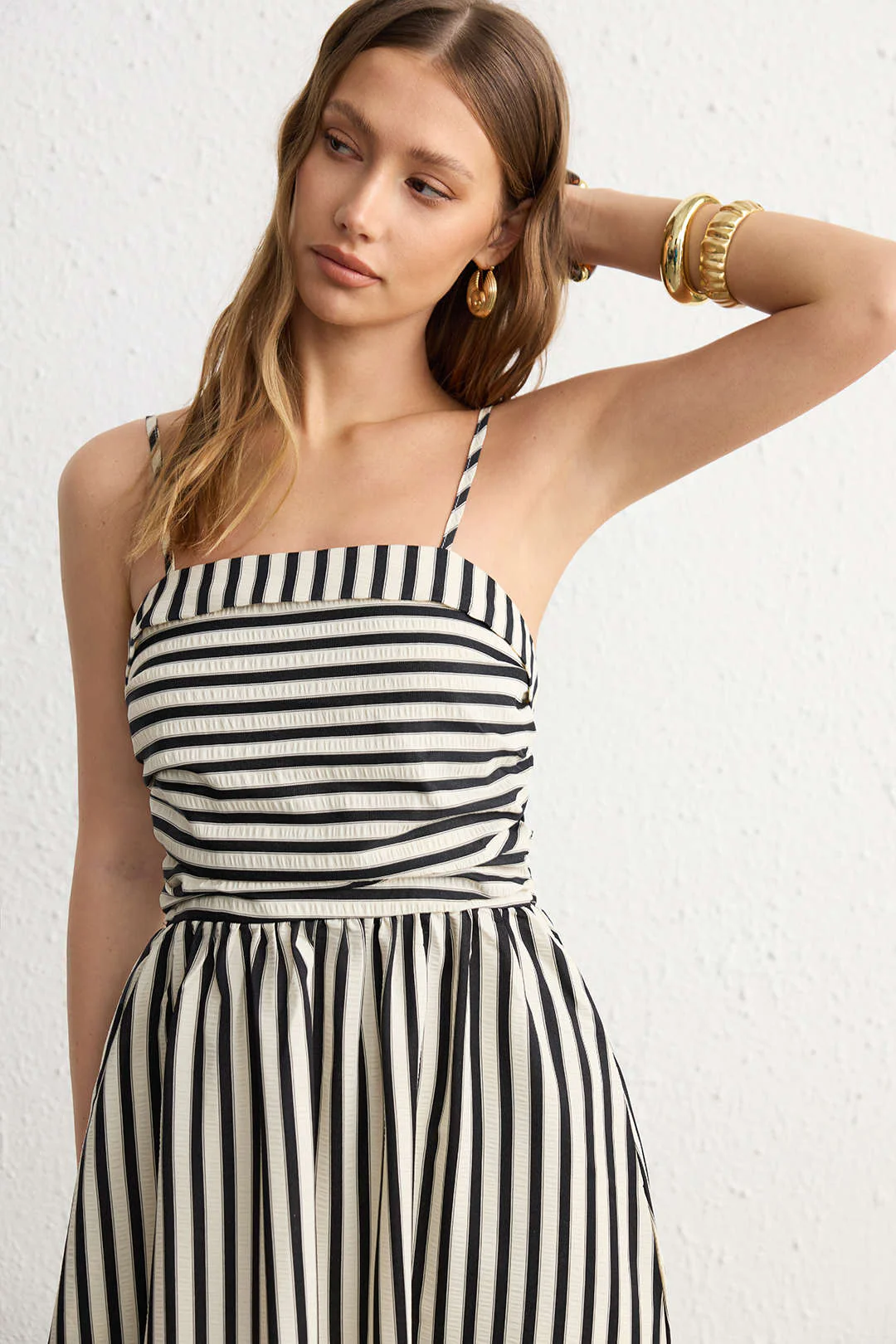Striped Pocket Sleeveless Maxi Dress - Flockneti