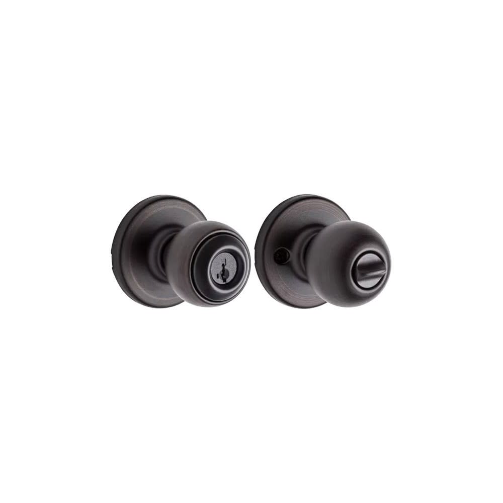 Kwikset Venetian Bronze Security Keyed Entry Exterior Polo Lockset Knob - Flockneti