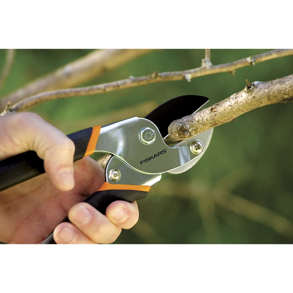 Fiskars Pruner 0.625″ Cut Black Handle Steel Power Lever Anvil - Flockneti