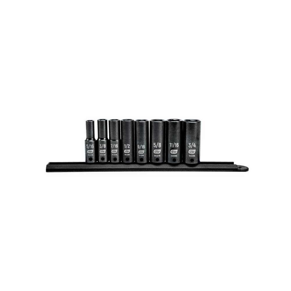 GEARWRENCH 8pc 3/8In Drive 6pt SAE Impact Socket Set - Flockneti