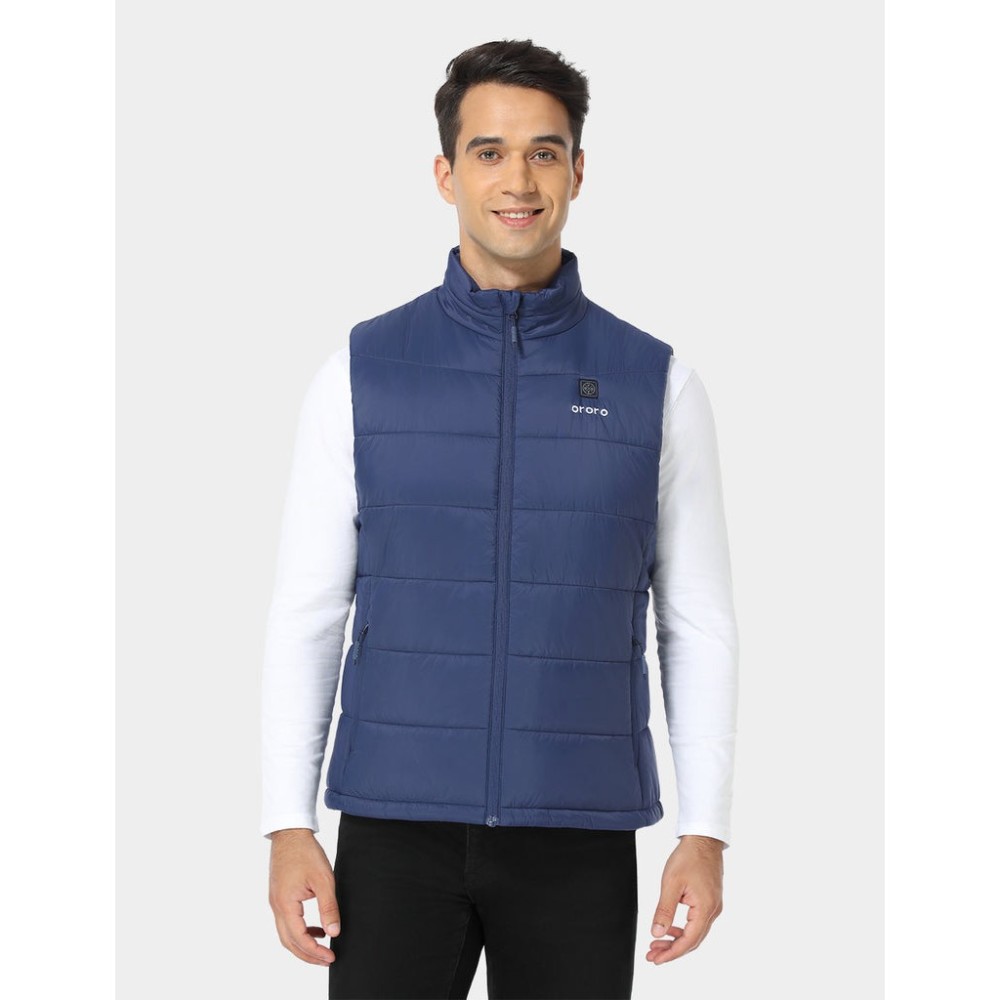 ORORO Mens Navy Blue Classic Heated Vest Kit XS - Flockneti