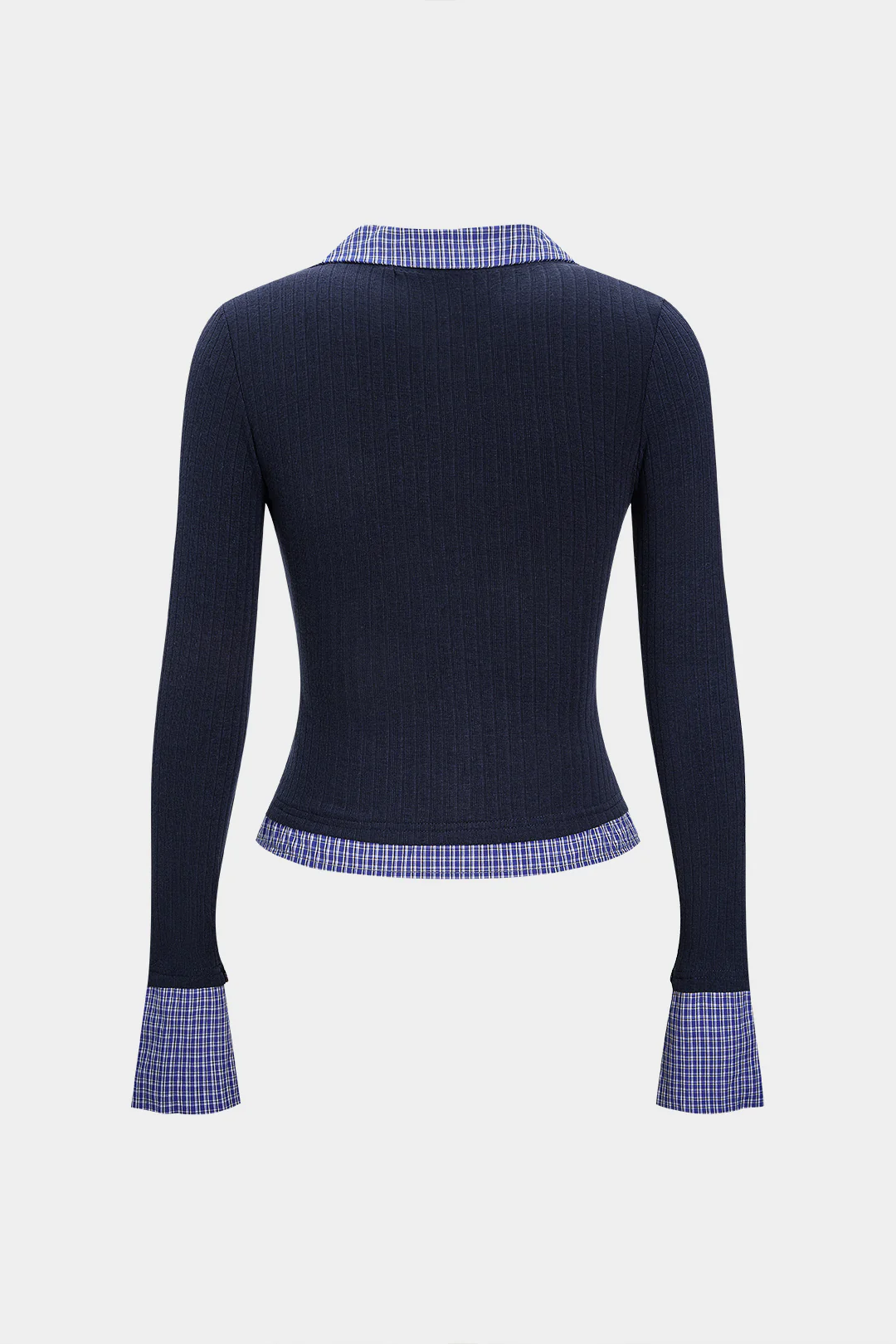Lapel Patchwork Button Long-Sleeve Shirt - Flockneti