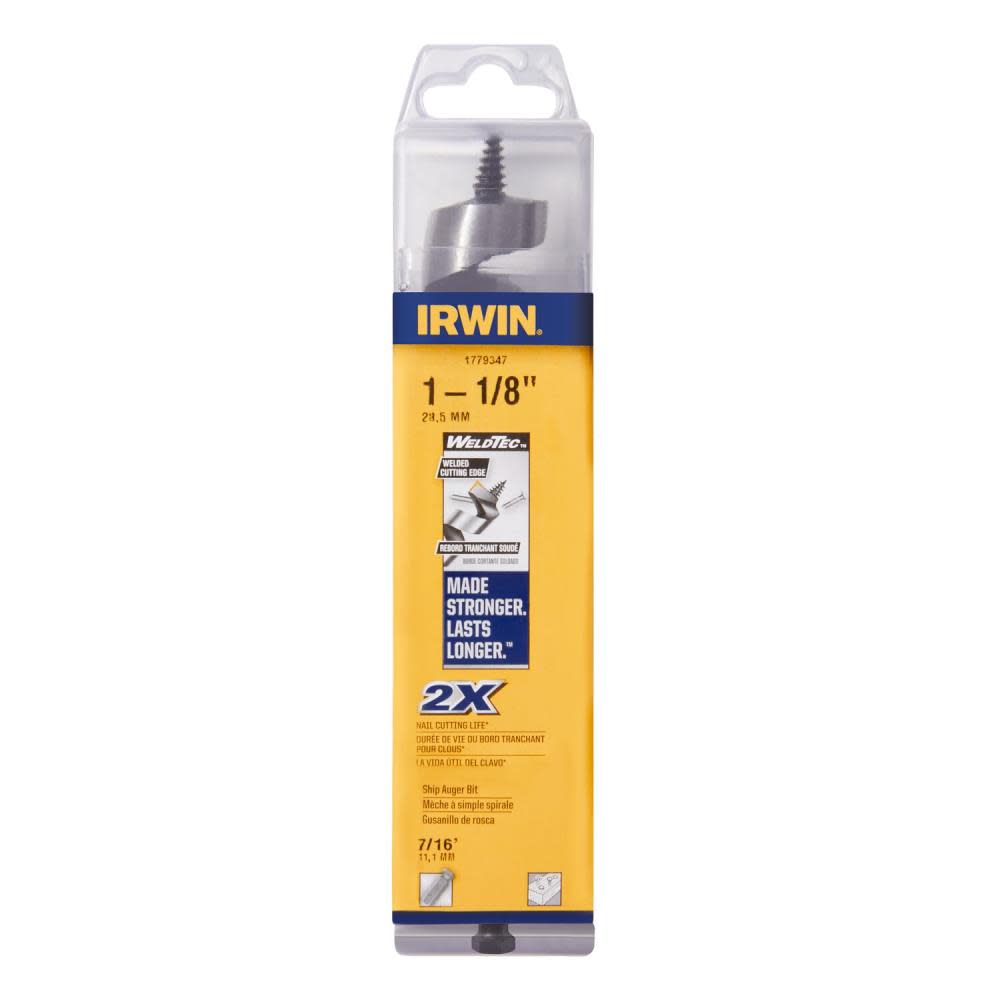 Irwin WELDTEC SHIP AUGER 1-1/8″ X 7.5″ - Flockneti