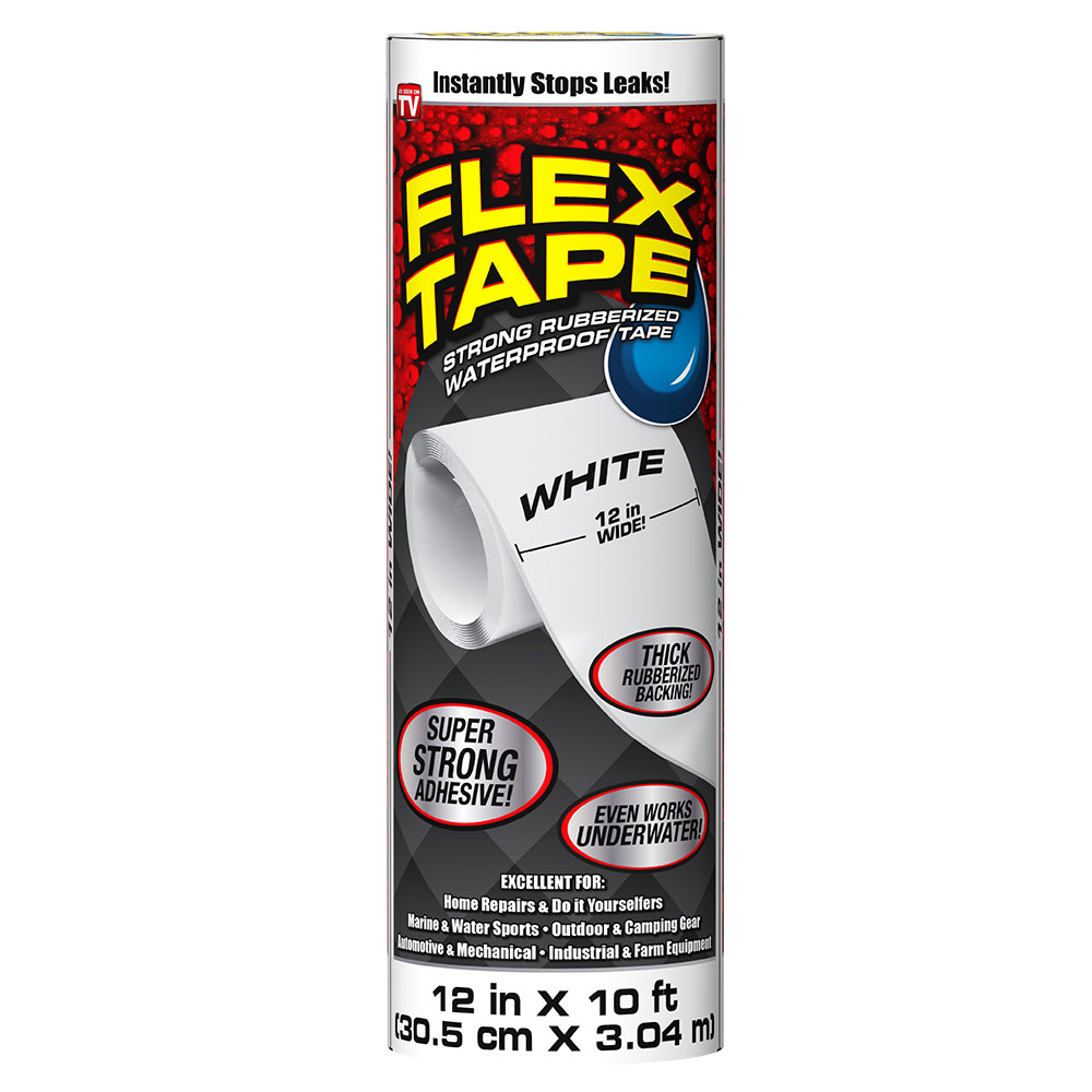 Flex Seal Flex Tape Rubberized Waterproof Tape 12 In. x 10 ft. – White - Flockneti