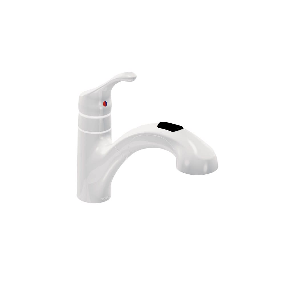 Moen Pullout Kitchen Faucet Renzo Glacier 1 Handle Low Arc - Flockneti